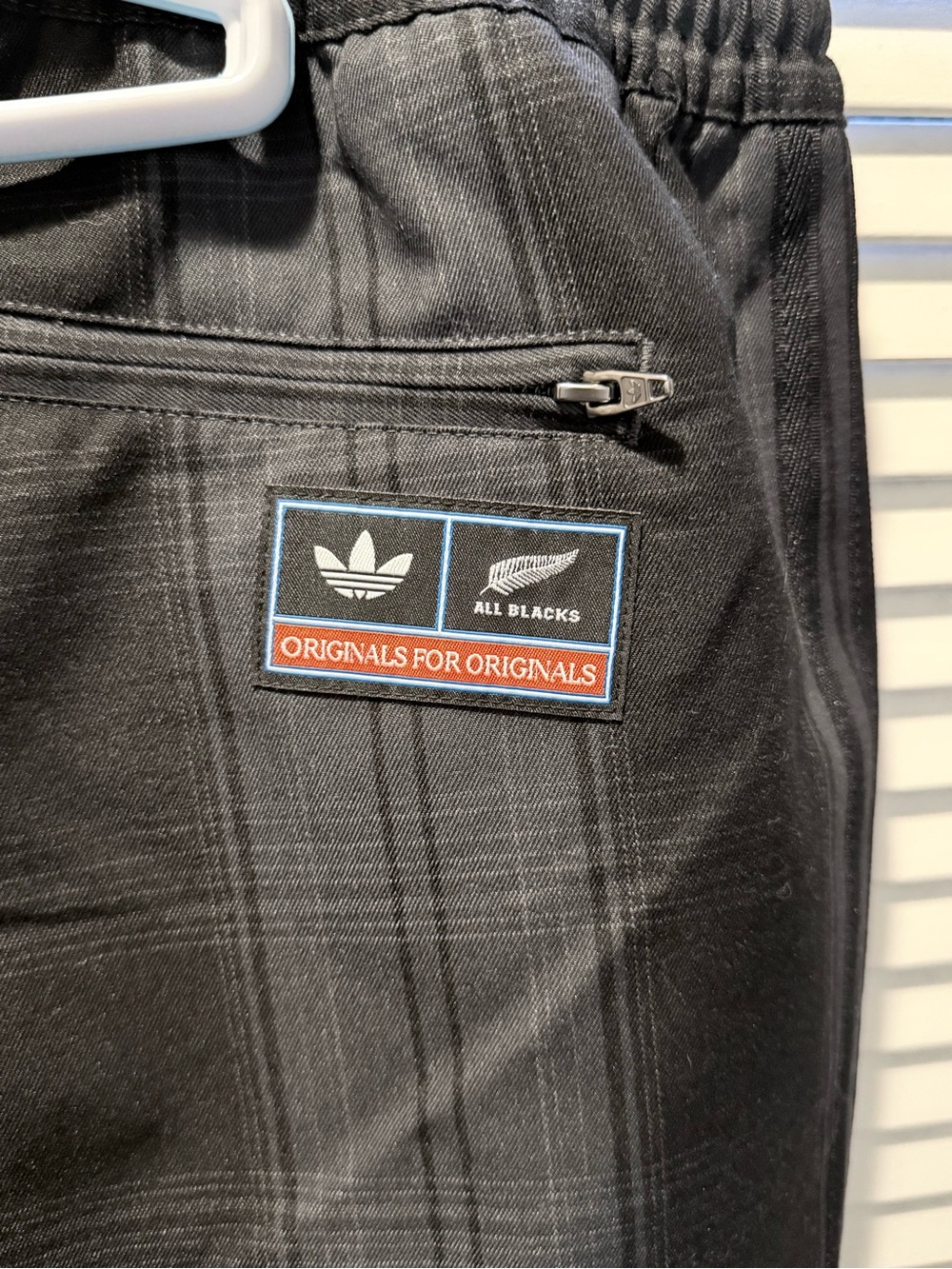 🖤 Adidas All Blacks Firebird Plaid Wide Leg Track Pants [NWT] 🇳🇿 🏉 - Picture 5 of 7